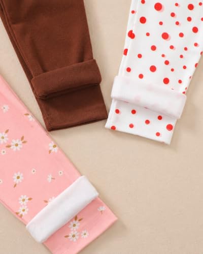 Image of Jecson Toddler Girl Leggings Baby Pants 3 Pack Stretchy Floral Clothes 1-4Y