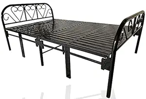 Sahni Foldable Furniture Full Size Folding Bed in Iron/Metal - Black Color Without Mattress Glossy(6ft by 4 ft,188 cm x 121cm)