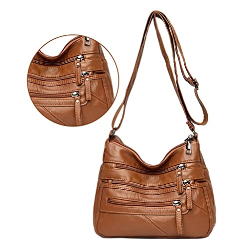 Image of VELURA SYDL Ladies Cross Body Bag Messenger Large Over Shoulder Handbag Long Strap Brown|1 Piece Women Crossbody Bag |Clothing, Shoes & Accessories