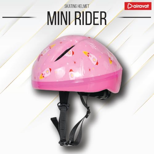 Image of Airavat 7511 Mini Rider Kids Cycling & Skating Helmet, Aerodynamic Shape, Size Adjustable with Quick Release Buckle (Pink)