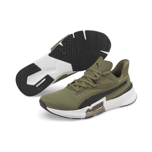 Image of Puma Men's Pwrframe Gymnastics Shoes, Dark Green Moss PUMA Black, 10 US