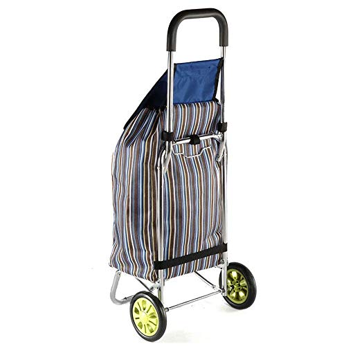 Einkaufstrolley, zusammenklappbar, Oxford-Stofftasche, Einkaufswagen, gestreift, Bedruckt, Kletterwagen, 2 große Räder für Zuhause, Leichter Einkaufswagen – Bild 7