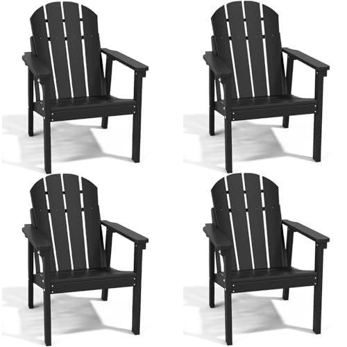 FOLAWO Adirondack Chair Set of 4, All Weather HDPE Fire...