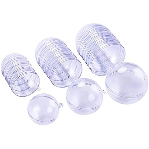 Mini Bath Bomb Mold,Giveme5 DIY Clear Plastic Hemisphere Fillable Ball Mold for Wedding Party Christmas Tree Ball Ornaments Decor Gift,Dia 4cm,5cm,6cm,Pack of 15 Cover