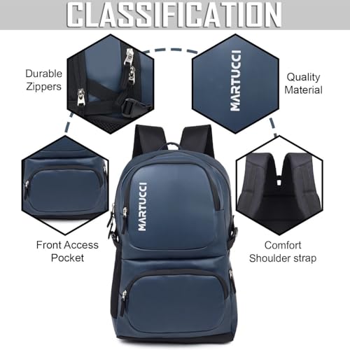 Image of Martucci Victor 36L Faux Leather Water Resistant Laptop Backpack /Casual Backpack /Daypack /Travel Backpack /College Bag For Men /Women