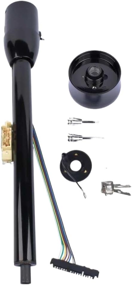 Manual Tilt Steering Column Floor Shift 30 Inch Black AP01 with Key Adapter Compatible with GM Vehicles