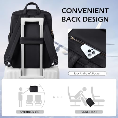 GOLF QUALITY Mochilas Escolares, Mochilas Ordenador Portatil 15 Pulgadas Mochila Universitaria Mochila Antirrobo Mochilas Tipo Casual Backpack Bolso Escolar para viajes,Negro - imagen 5