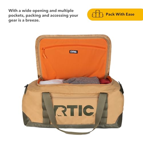 RTIC Road Trip Duffle Bag for Men and Women, Traveling Tote for Camp, Travel, Gym, Weekender, Camping, Overnight, Carry On, Sports, Spacious, Water Resistant, Medium, Trailblazer3