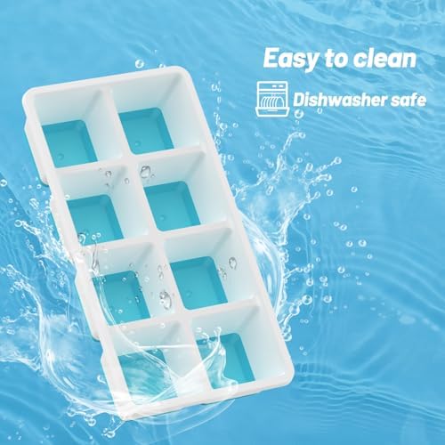 Ice Cube Tray 3 Pack, Square Large Ice Cube Molds for Freezer, BPA-Free, Dishwasher Safe, Easy Release Ice Trays for Cocktail,Whiskey (Blue) - Thumbnail 3