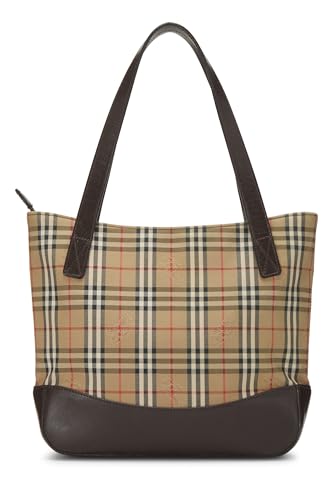 Pre-Loved Haymarket Check Shoulder Bag Small, Brown4