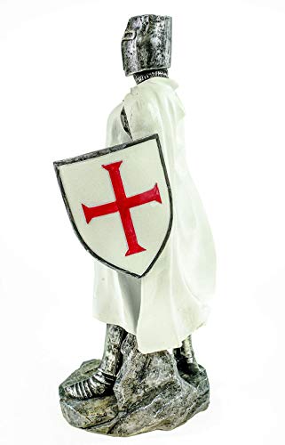 Joh. Vogler GmbH Deutscher Tempelritter mit Schwert und Schild weiß rot 30 cm Figur Templer Ritter Deko Skulptur – Bild 4