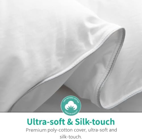 Image of APSMILE Thick Duvet Insert Super King,Winter Down Feather Fibers Comforter | Extra Warm Hotel Blanket,400TC Noiseless Fabric,8 Corner Loops,DOWNPASS Certified.Machine Washable White Bedding,120x120