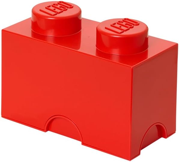 Room Copenhagen, LEGO Storage Brick Box - Stackable Storage Solution - Brick 2, Bright Red (L4002R)