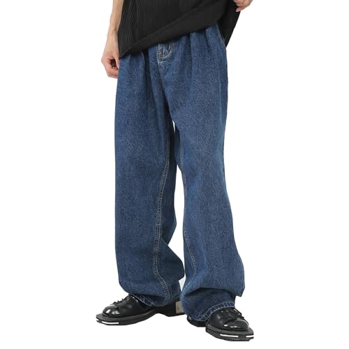 Baggy Jeans for Men Vintage Wide Leg Loose Fit Denim Pants Trousers Casual Distressed Hip Hop Jeans Streetwear