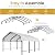 JAMFLY Carport, 12X20 ft Metal Carport, Heavy Duty Canopy with Galvanized Steel Roof and Frame, Metal Car Garage Upgraded Extra Large Garage for Pickup, Boat, Car and Tractors, White