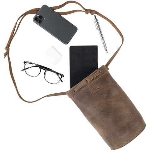 Heather's, Cylinder-Shaped Purse with Adjustable Shoulder Strap, Crossbody Bag, Messenger Bag, Full Grain Leather, Handmade, Bourbon Brown3