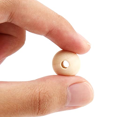 SEUNMUK 400 PCS 16mm Natural Round Wooden Beads, Unfinished Wood Beads with Hole for Crafting Decorating and DIY Items - Image 3