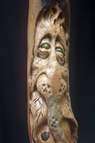 Woodcarving Green Man Woodspirit Tree Face Spirit of the Woods Odd Weird Pagan Wiccan Sculpture Cabin Home Decor Old Man Gnome Wizard OOAK