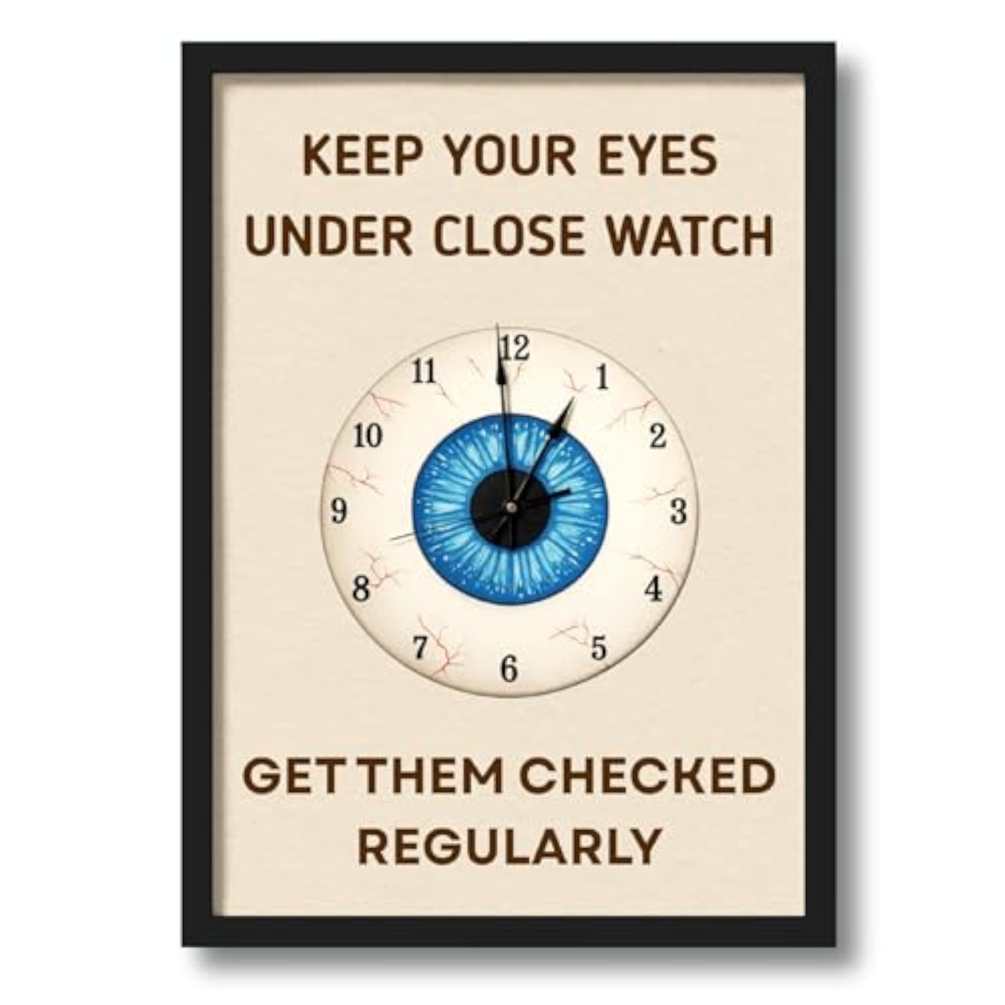 Optometry Wall Frame Poster, Creative Eye Clock Art