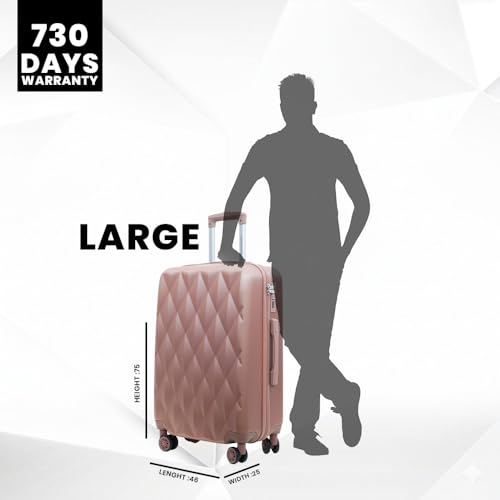 Image of AMERICAN TRAVELLER Diamon Trolley Bag | Durable ABS Hard Shell Luggage | Durable ABS Hard Shell, TSA-Type Lock, 8 Dual Spinner Wheels, Telescopic Handle