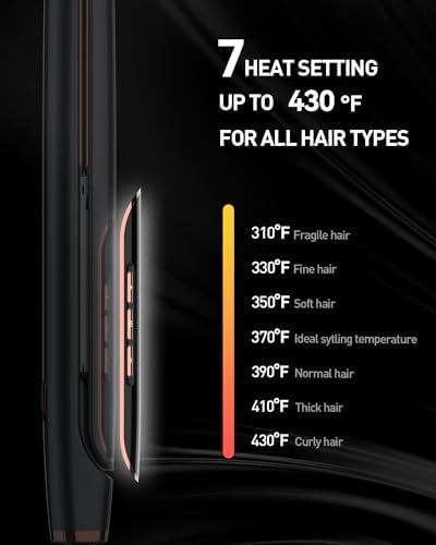 Hair Straightener 1.75 Inch Wide Titanium Flat Iron Hair Straightener for All Hair Types, Dual Voltage Flat Iron for International Travel-Black/Grey 5 416HFXRYRYL. AC