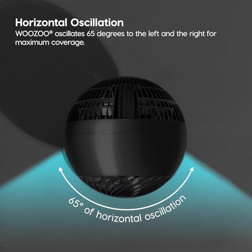 Image of IRIS USA WOOZOO Air Circulator Fan with Remote, Oscillation, 5 Speeds, 82ft Max Air Distance, 90 Adjustable Tilt, 30db Quiet Motor, Small Fan for Bedroom, Office, Dorm, Black