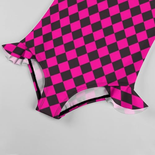 Image of Girls One Piece Swimsuit Polka Dots Ruffles Swimwear Bathing Suits 3-12 Years