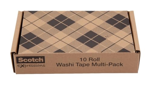 Image of Scotch Washi Tape, 10 Rolls, Great for Use in Bullet Journal, School Supplies, Craft Supplies, and Teacher Appreciation Gifts (C317-10-SIOC)