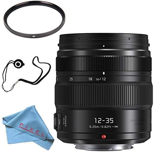 Panasonic Lumix G X Vario 12-35mm f/2.8 II ASPH. Power O.I.S. Lens + 58mm UV Filter + Fibercloth + Lens Capkeeper Bundle