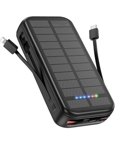 Power Bank Solare 20000mAh, 20W PD3.0 QC3.0 Ricarica Rapida...