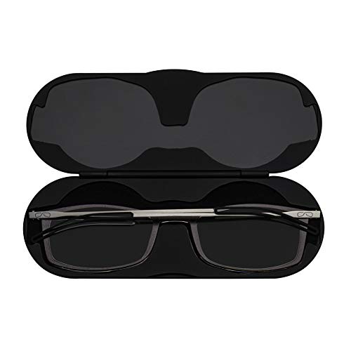 Image of ThinOptics Connect Ultra-Thin Reading Glasses with Magnetic Case Attaches to Phone - Rectangular Readers - Unisex for Men & Woman - 1.0 1.5 2.0 2.5 3.0 Strength