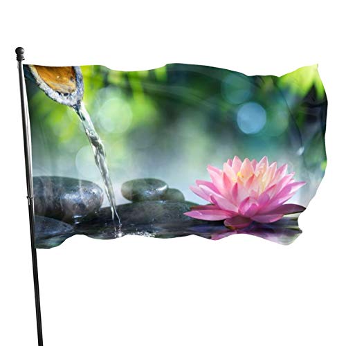 Bandera decorativa para exteriores de 3 x 5 pies, bandera grande de jardín, nenúfar, bandera divertida de colores vivos, bandera de barlovento, bandera de poliéster para patio, bandera de temporada