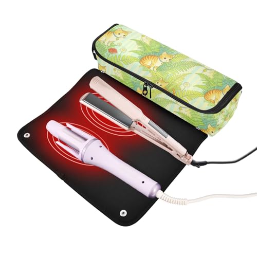 Bolsa de viaje para herramientas de cabello con tapete resistente al calor y gran capacidad para planchas y accesorios miniatura 2