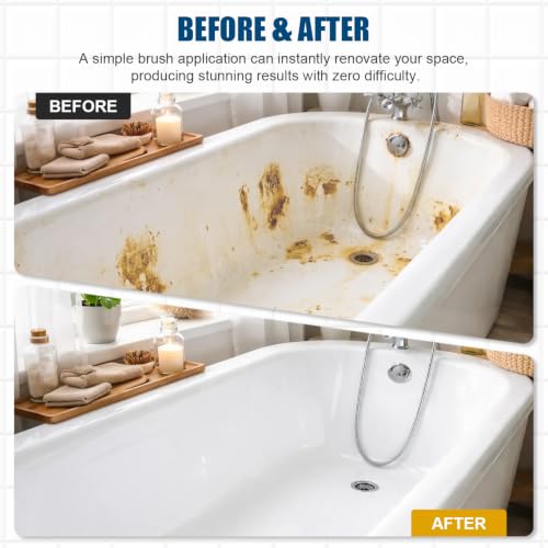 Tile Paint, Tub and Tile Refinishing Kit con Herramientas, Pintura Blanca al Agua para Bañera de 33oz, Secado Rápido para Baño, Cocina, Inodoros miniatura 5