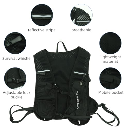 Image of Proberos 5L Hydration Backpack Vest with 2L Water Bladder, Quick Dry Nylon Mesh Pack for Men Women, Multi Pockets, Ultra Lightweight Fashion Outdoor Gear Hiking, Trail Running
