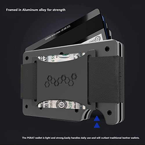 Mens Minimalist Slim Airtag Wallet Card Holder Case -Rfid Blocking Front Pocket Credit Card Holder For Apple Airtag - Aluminum Metal Mens Air Tag Wallets With Cash Strap(Airtag Not Included) #TOP3