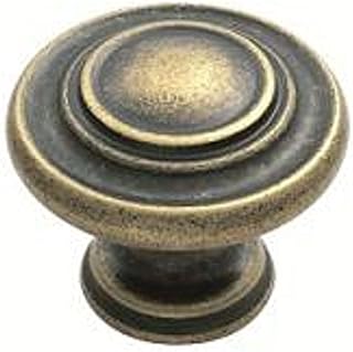 Chivrose Ltd Traditional Style Shaker Pattern Cabinet Cupboard Kitchen Wardrobe Door Pull Knob Handle 34mm Diameter (Antique Brass (AB))