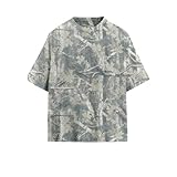 Camo Oversized Shirt Y2k Crewneck Maple Leaf Printed Short Sleeve Unisex Summer Graphic Tees Camo 03 M