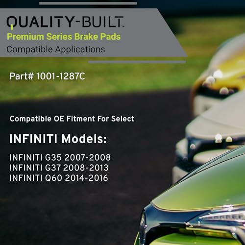 QUALITY-BUILT Front Ceramic Brake Pads, Premium 1001-1287C, Compatible with 2007-2016 INFINITI (G35,G37,Q60) by Quality-Built - Used condition - Image 3