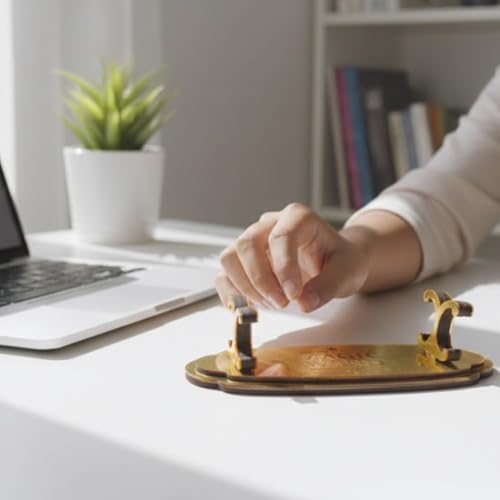 Image of Magic Wand Stand - Merchandise For Wand - Gold Finish Display Stand For Magic Stick - HP Gifts and Accessories For Fans (Wood Stand - Golden)