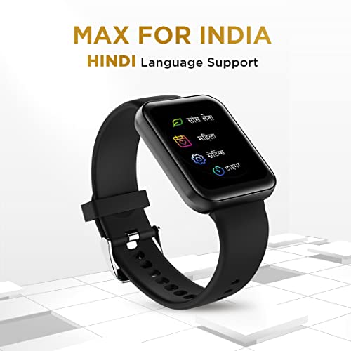 Image of GIZMORE Gizfit Blaze Max 1.85 inch IPS Display with 240 x 280 px | 450 NITS Brightness BT Calling Edge to Edge Display, Voice Assistance, Bluetooth Smartwatch (Black)