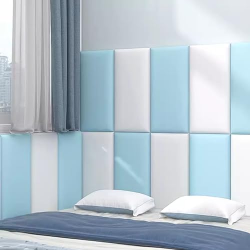 Paneles de pared autoadhesivos de cuero acolchado 3D anticolisión para dormitorio 8