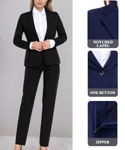 Miesuit Women's Light Purple Grey Suit Set | Slim Fit One-Button Blazer & Pant Office Outfit - Image 6