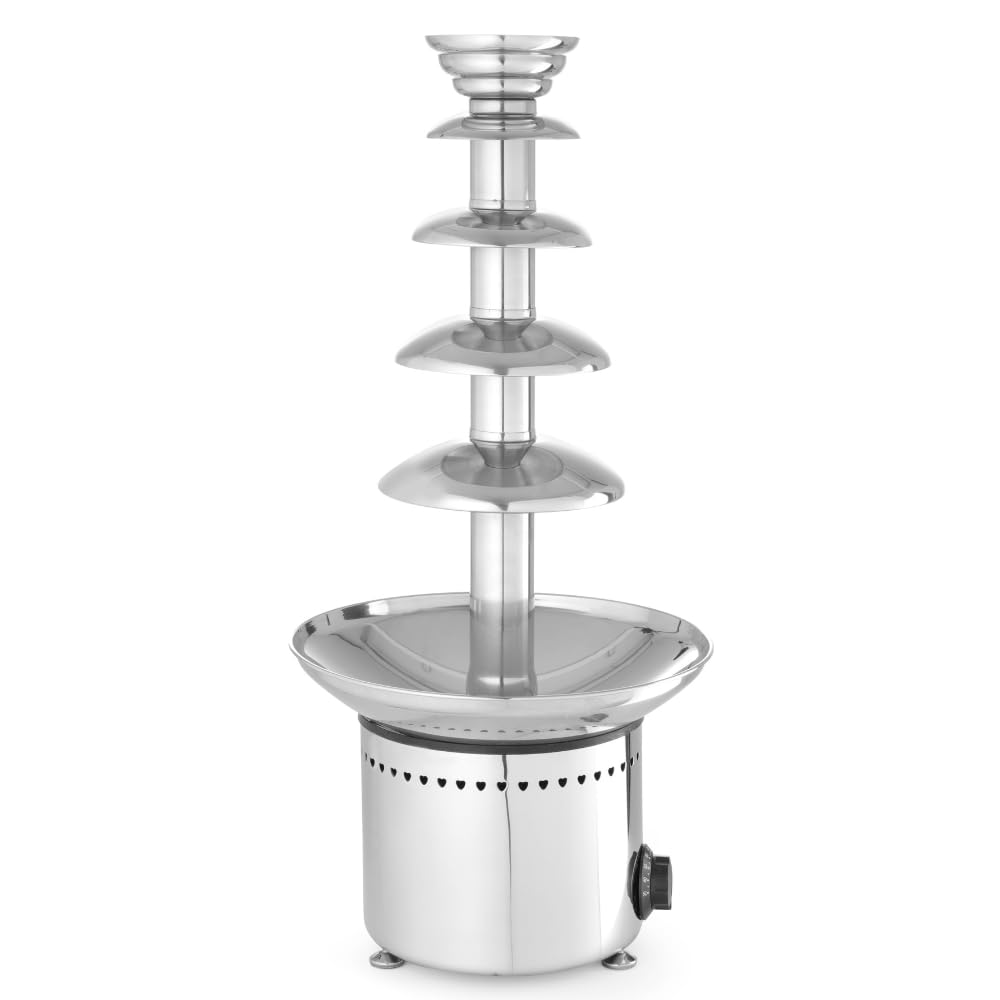 MBH - Fontana di cioccolato professionale a 5 livelli. Fontana Fonduta di Cioccolato in Acciaio Inox Didable per Alberghi