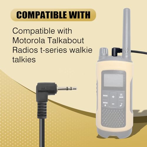 HELETUL IP65 Waterproof Two Way Radio Mic 1Pin 2.5mm Shoulder Mic PTT Lapel Microphone for Motorola Talkabout Walkie Talkie T200 T402 T600 T800 T5000 T6500 T92 H2O MH230R MR350R MT350R MS350R (Black) by HELETUL - Used condition - Image 2