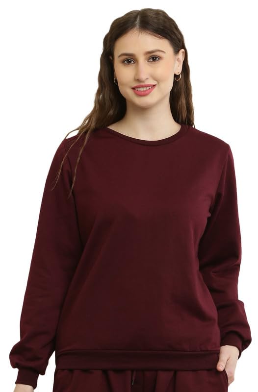 Women Plus Size Fleece Round Neck Sweatshirt for Women Women's Fleece Round Neck Regular Fit & Plus Size Sweatshirt-picture-40