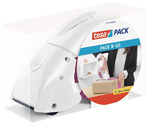 Preisvergleich Produktbild tesapack, pack´n´go mit buntem Packband, weiß