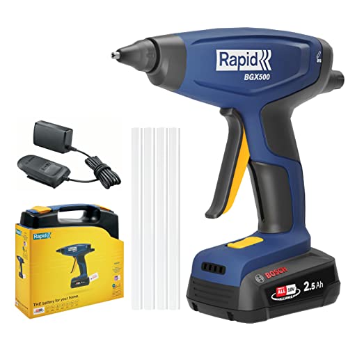Rapid BGX500 - Pistolet à Colle Chaude Professionnel Sans Fil, Sans Piles, Chauffe Rapide 3 min,...