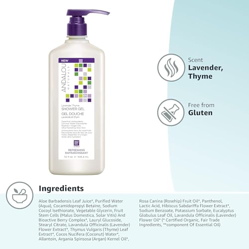 Andalou-Naturals-Mind-Body-Refreshing-Shower-Gel-Lavender-Thyme-32-Ounce