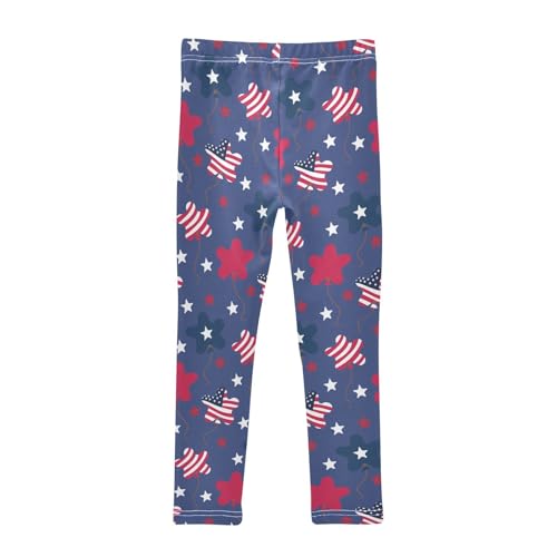 Star Balloons Stripes Girls Leggings,Workout Leggings for Girls Toddler Athletic Leggings Size for 3-10T2